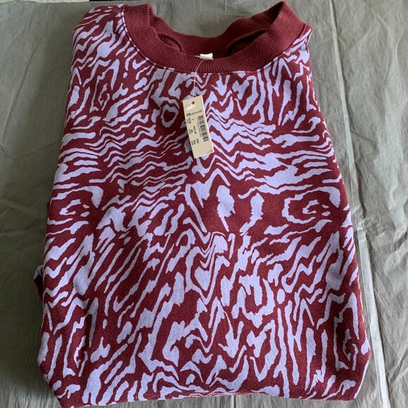 NWT MADEWELL Purple Cotton Oversized Sweatshirt in Tiger Print SZ Small - Picture 6 of 7